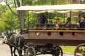 Two horse carriage with tourists in Charlottetown in Canada