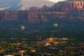 Two hot air balloons over Sedona, Arizona