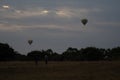 Two hot air balloons in the sky during early morning in Bagan, Nyaung-U, Myanmar