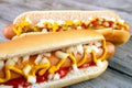 Two hot dogs Royalty Free Stock Photo