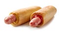 Two hotdogs on white background Royalty Free Stock Photo