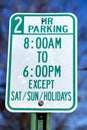 Two Hour Parking Sign Royalty Free Stock Photo