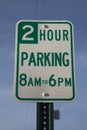 Two Hour Parking Sign