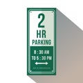 two-hour parking. Vector illustration decorative design Royalty Free Stock Photo