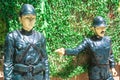 Two human army statue traddition of thailand style