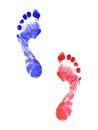 Two human footprints Royalty Free Stock Photo