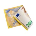 Two hundred euro banknote isolated on white Royalty Free Stock Photo