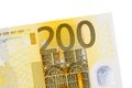 Two hundred euro banknote isolated on white background. Royalty Free Stock Photo
