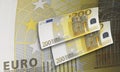 Two hundred euro bill collage in warm tone Royalty Free Stock Photo