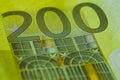 Two hundred euro bill detail Royalty Free Stock Photo