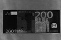 Two Hundred Euros. 200 Euro With One Note. 200 Euro. Royalty Free Stock Photo