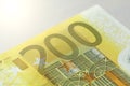 Two Hundred Euros. 200 Euro With One Note. 200 Euro Royalty Free Stock Photo