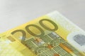 Two Hundred Euros. 200 Euro With One Note. 200 Euro Royalty Free Stock Photo