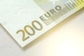 Two Hundred Euros. 200 Euro With One Note. 200 Euro Royalty Free Stock Photo