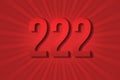 222 two hundred and twenty-two Number design element decoration poster. label award