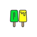 Two ice creams filled outline icon
