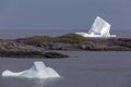 Two icebergs, Fogo Island Royalty Free Stock Photo