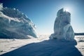 Two icebergs in the Arctic. Royalty Free Stock Photo