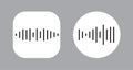 Two Icons Design with Waves of the equalizer. EQ Vector Illustration. Voice Memo Recorder Icon