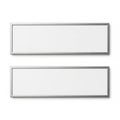 Two Horizontal Silver Framed Blank White Rectangular Signs on White Background metal Royalty Free Stock Photo