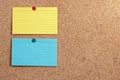 Two Index Cards on Cork Board Royalty Free Stock Photo