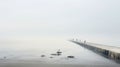 Mystical Foggy Pier: A Captivating Luminist Landscape