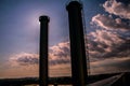 Two industrial towers Royalty Free Stock Photo