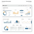 Two interface screens display a mock-up for an analytics API integration. The design Royalty Free Stock Photo