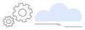 Cloud Integration Technology with Gear Mechanisms for Digital Process Optimization Royalty Free Stock Photo