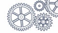 Two interlocking gear wheels. Teamwork and mechanics, vector design Generative AI Royalty Free Stock Photo