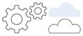 Cloud Technology Integration with Gear Mechanism Depicting Process and Innovation Royalty Free Stock Photo