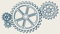 Two Interlocking Gears, Industrial Progress Symbol, vector design Generative AI Royalty Free Stock Photo