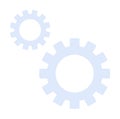 Two Interlocking Gears Representing Mechanisms, Efficiency, and Coordination in Technical Processes