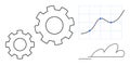 Gears and Growth Chart Representing Process Efficiency and Performance Progress Royalty Free Stock Photo