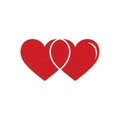 Two interlocking hearts icon isolated on transparent background Royalty Free Stock Photo