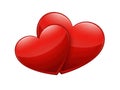 Two interlocking hearts icon isolated on transparent background isolated on transparent background Royalty Free Stock Photo