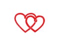 Two interlocking hearts icon isolated on transparent background isolated on transparent background Royalty Free Stock Photo