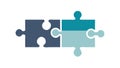 Two Interlocking Puzzle Pieces, Problem Solving and Unity Concept, vector design Generative AI Royalty Free Stock Photo