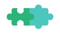 Two Interlocking Puzzle Pieces Solution, vector design Generative AI Royalty Free Stock Photo