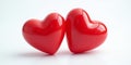 Two interlocking red hearts Royalty Free Stock Photo