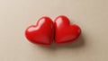 Two interlocking red hearts Royalty Free Stock Photo