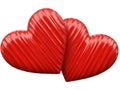 Two interlocking red hearts symbolizing love and unity Royalty Free Stock Photo