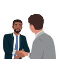 Two international business man Caucasian and Black shaking hands Royalty Free Stock Photo