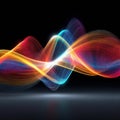 Two intersecting light waves on dark background Royalty Free Stock Photo
