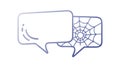 Two Intersecting Spider Web Speech Bubbles for Conspiracy, vector design Generative AI Royalty Free Stock Photo