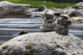 Inukshuks on a Boulder at Sauble Falls, Ontario