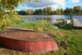 Two inverted iron boat Royalty Free Stock Photo