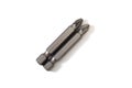 Two iron screwdriver bits on white background Royalty Free Stock Photo
