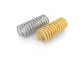Two iron springs on a white background. Royalty Free Stock Photo