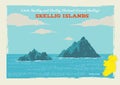 Two Islands Skellig Michael or Great Skellig and Little Skellig in Country Kerry, Ireland